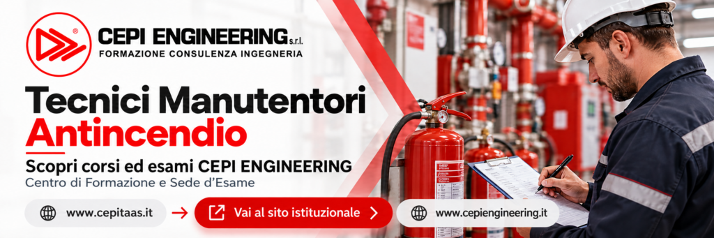 Tecnici manutentori antincendio – corsi ed esami CEPI ENGINEERING