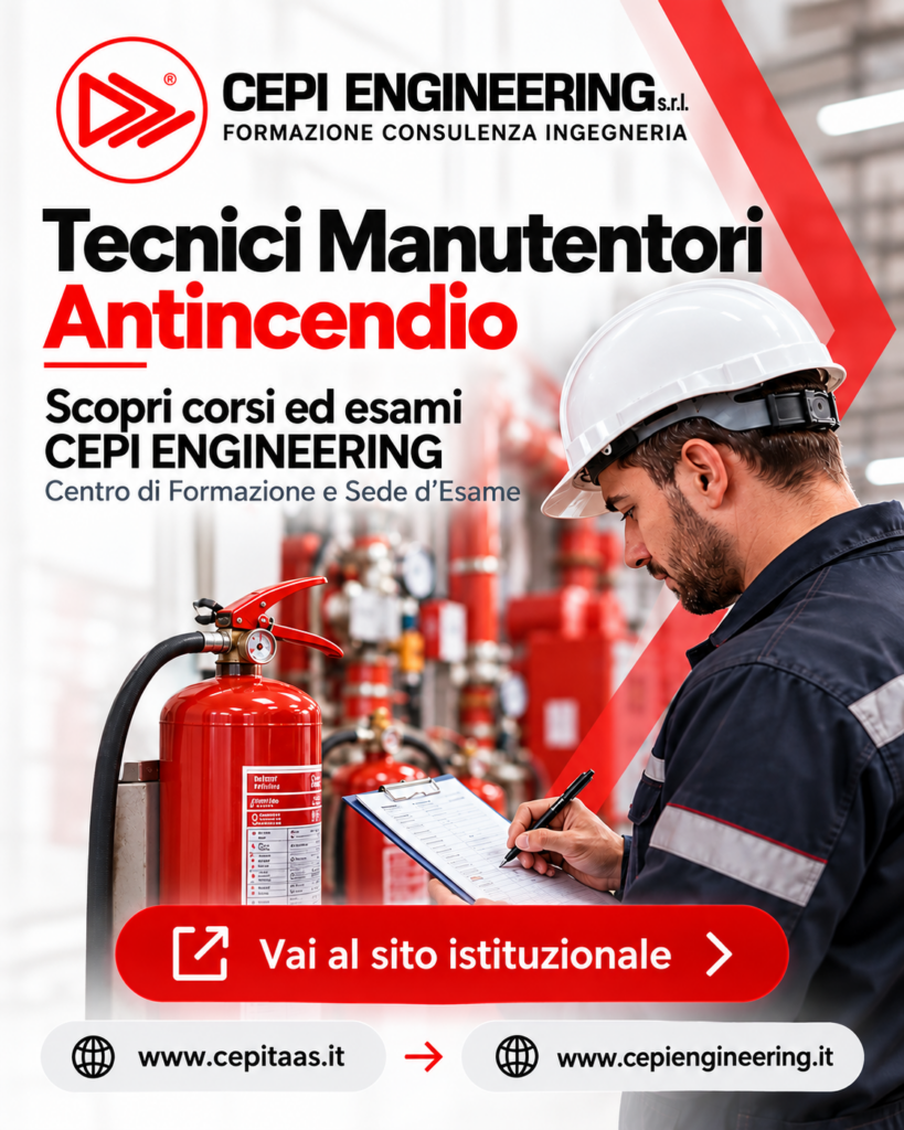 Tecnici manutentori antincendio – corsi ed esami CEPI ENGINEERING